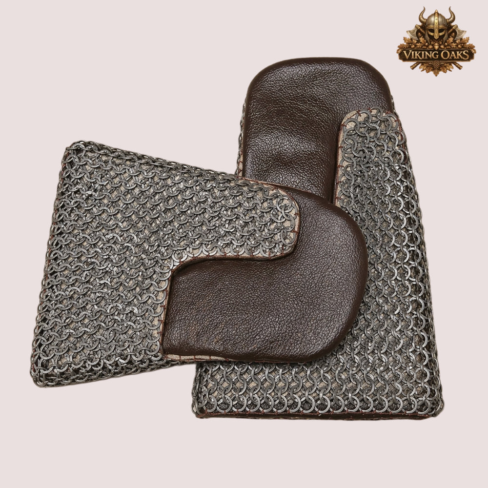 9mm Chainmail Gloves – Flat Riveted Rings, Viking Gauntlets for LARP Reenactment & Heavy Duty Work