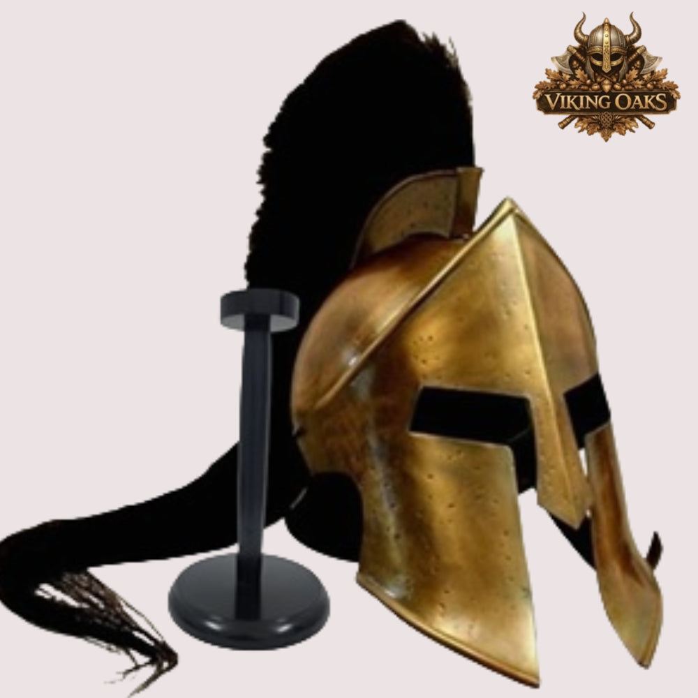 Brass Antique Spartan Warrior Helmet – 300 Movie Replica, Classic Spartan Helmet