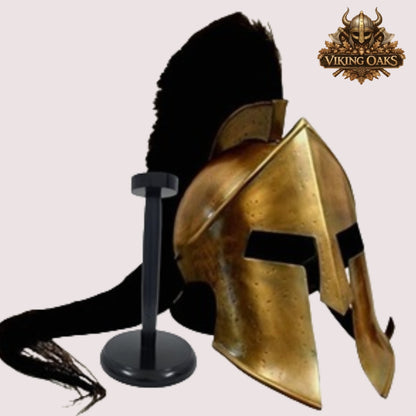 Brass Antique Spartan Warrior Helmet – 300 Movie Replica, Classic Spartan Helmet