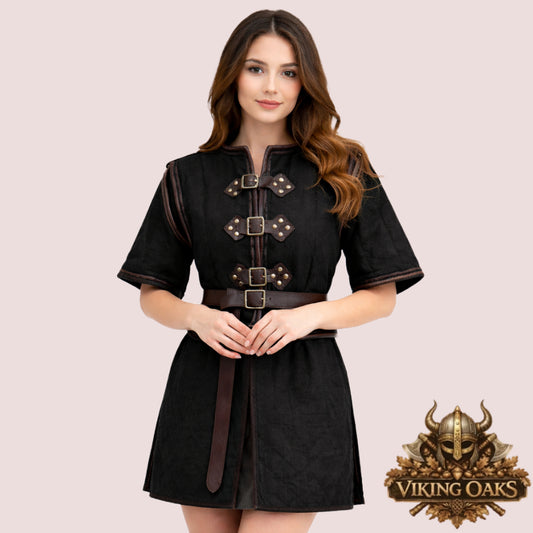 Women’s Quilted Gambeson Top – Medieval Armor Tunic for LARP & Cosplay