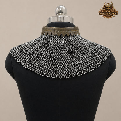 6MM Riveted Chainmail Gorget – Medieval Steel Armor Collar Neck Protection
