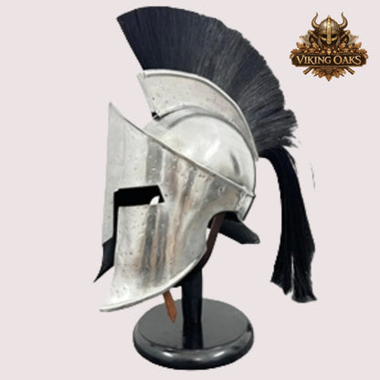 Silver Spartan Warrior Helmet – 300 Movie Replica, Halloween Gift for Him