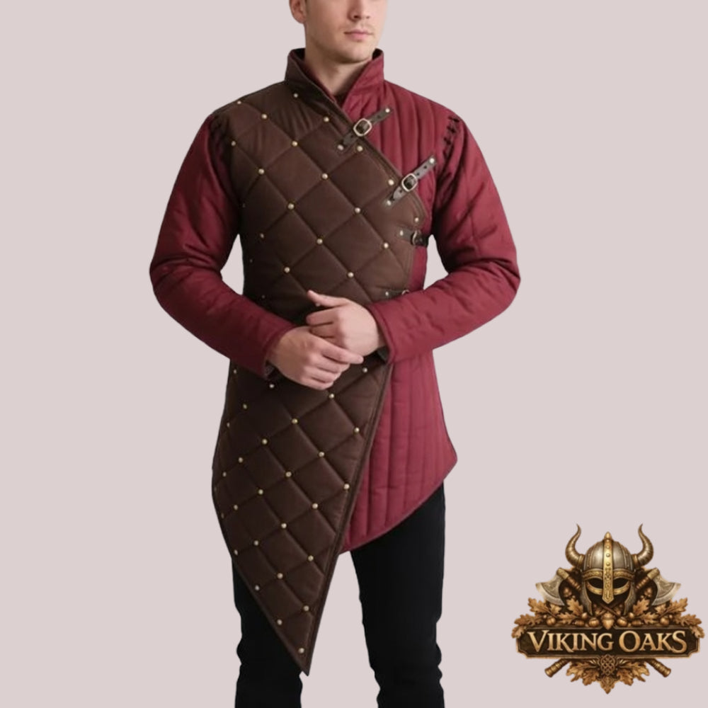 Medieval padded gambeson tunic for Ren Faire and cosplay, 100% cotton fabric, available in multiple sizes