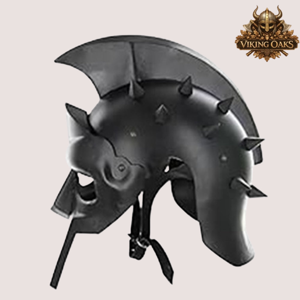 Gladiator Maximus Helmet – Roman Warrior Armor for Role Play with Display Stand, Home & Office Décor