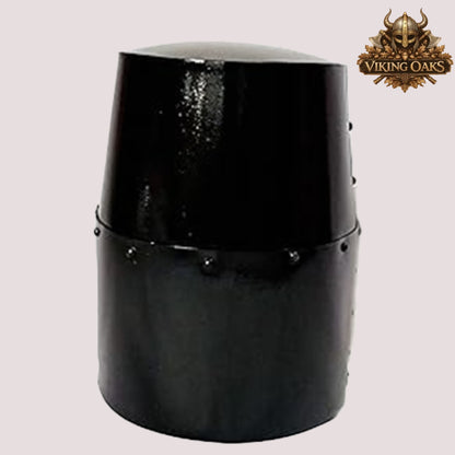 Black Crusader Helmet with Brass Trim – Knights Templar Armor for Reenactment & Cosplay