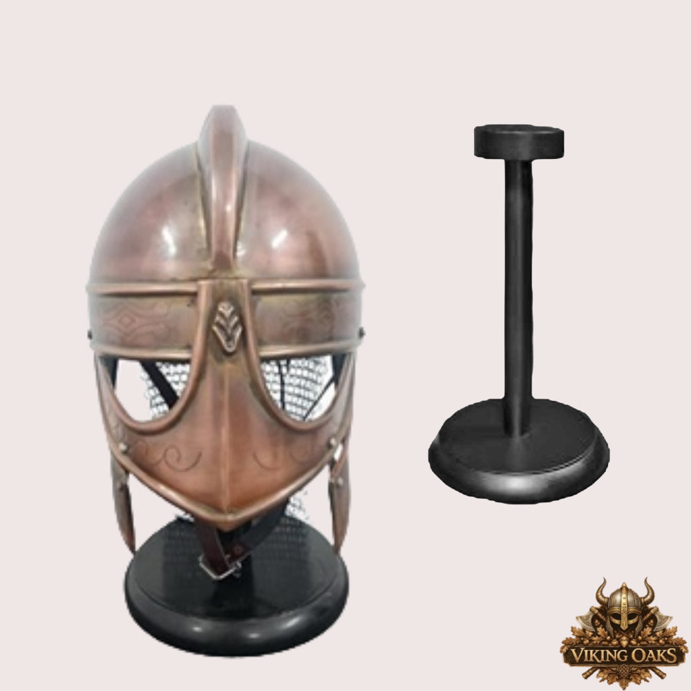 Medieval Viking Wolf Armor Helmet Copper Finish Full Wearable Metal Knight Helmet for Roleplay Cosplay Halloween Party Movie Prop