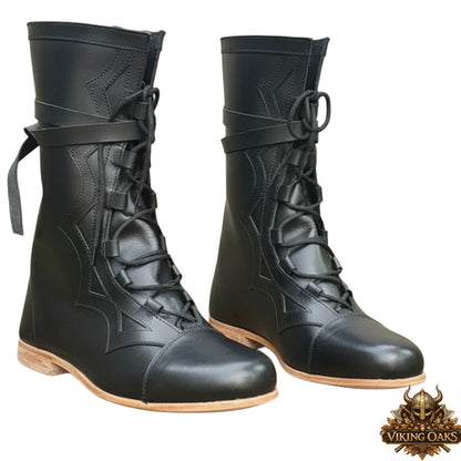 Medieval Renaissance Boots – Viking Pirate Ren Faire Reenactment Shoes