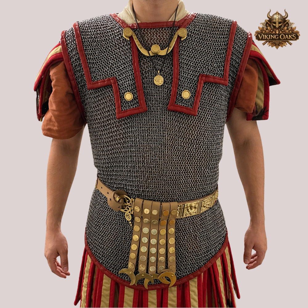Roman Officer Hamata Chainmail – 6MM Flat Riveted Maille Armor for Reenactment & Halloween