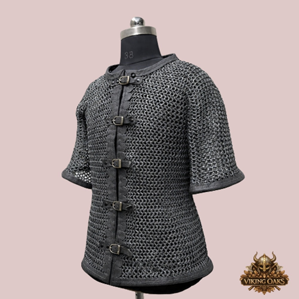 10MM Aluminum Chainmail Haubergeon – 16 Gauge Flat Riveted Rings Medieval Armor Shirt for Events