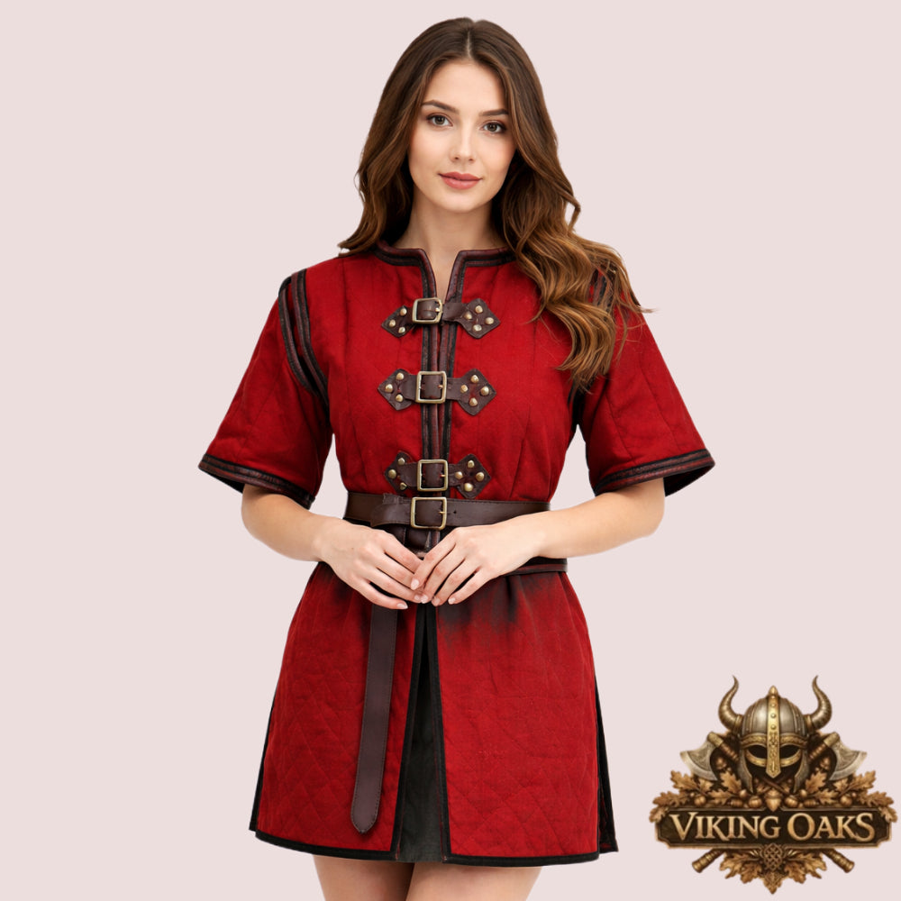 Women’s Quilted Gambeson Top – Medieval Armor Tunic for LARP & Cosplay