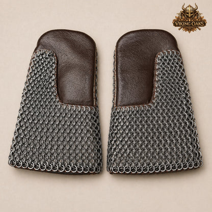 9mm Chainmail Gloves – Flat Riveted Rings, Viking Gauntlets for LARP Reenactment & Heavy Duty Work