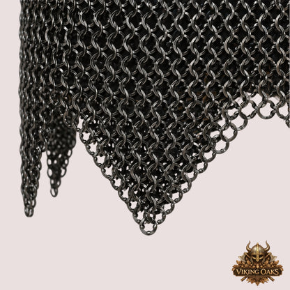 Chainmail Voider Gambeson with Skirt – 9MM Flat Ring Riveted Washer Armor for Medieval & LARP Events