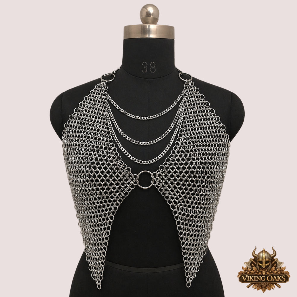 Aluminum Chainmail Bra Top – Butted Ring Design, Fancy Stylish Bikini Bra for Halloween Events