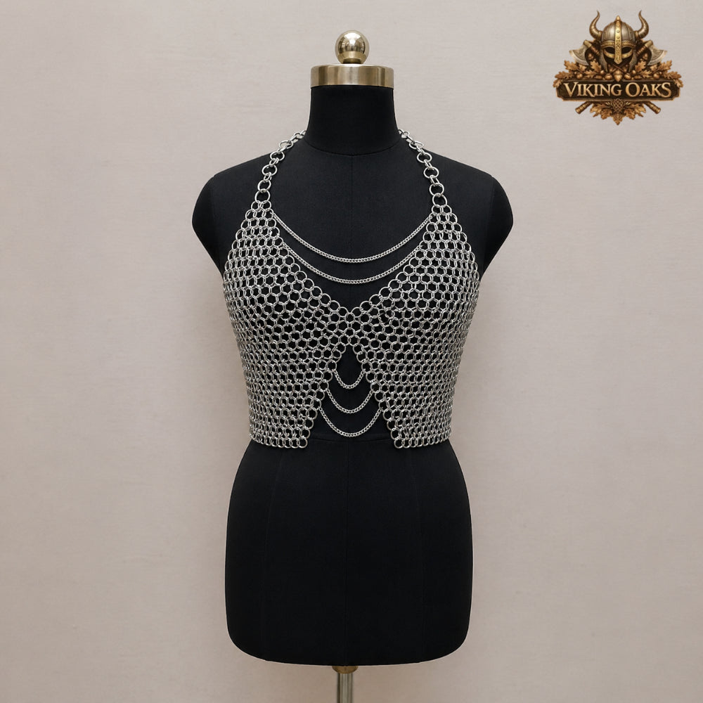 Anodized Aluminum Chainmail Top - 10mm Butted Ring LARP Cosplay Dress