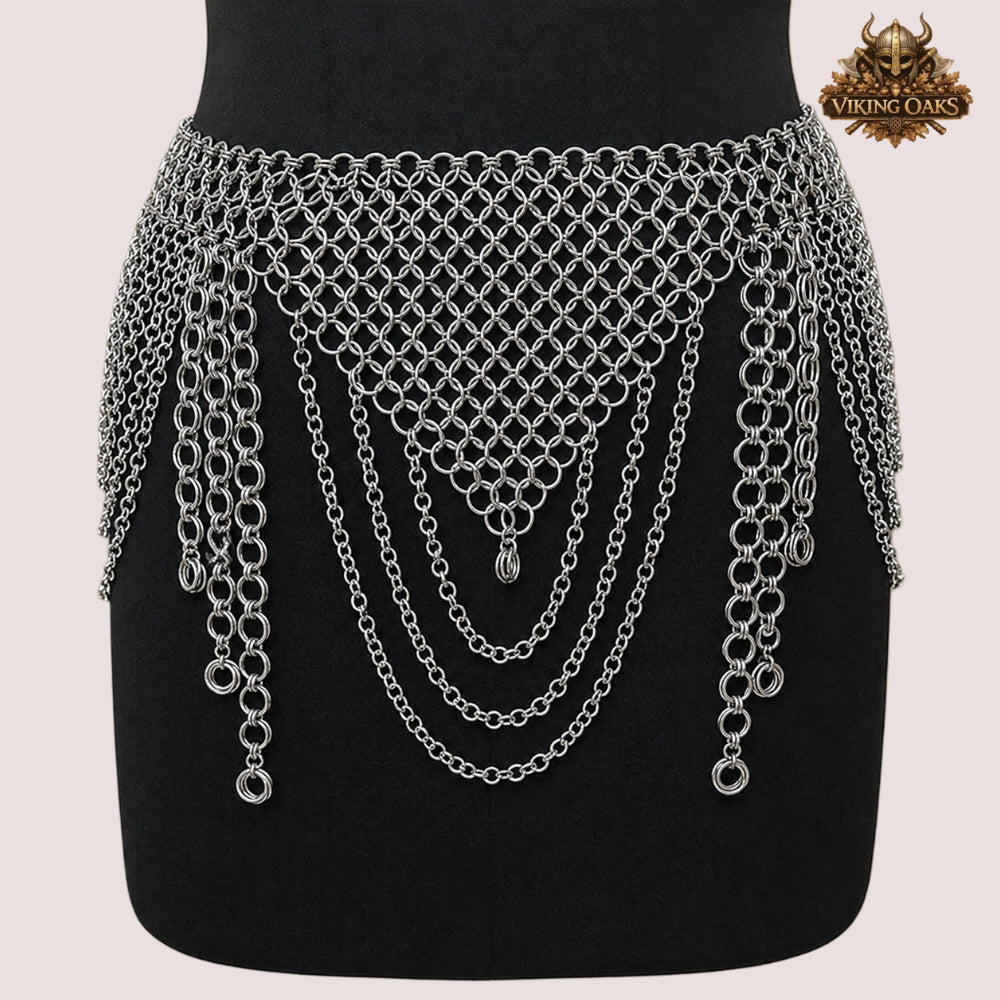 Anodized Aluminum Chainmail Top and Skirt Set – Renfaire Cosplay Maille Costume Outfit