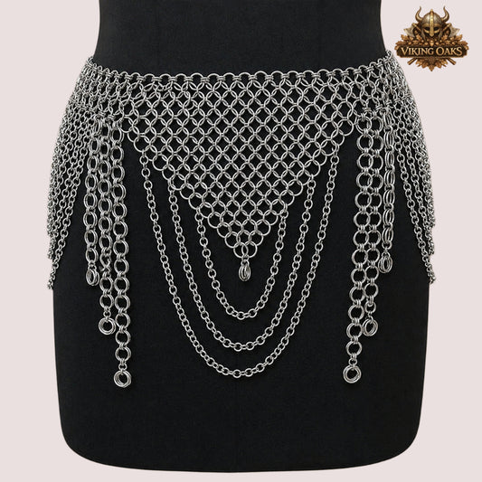 Anodized Aluminum Chainmail Top and Skirt Set – Renfaire Cosplay Maille Costume Outfit