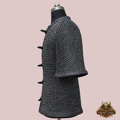10MM Aluminum Chainmail Haubergeon – 16 Gauge Flat Riveted Rings Medieval Armor Shirt for Events